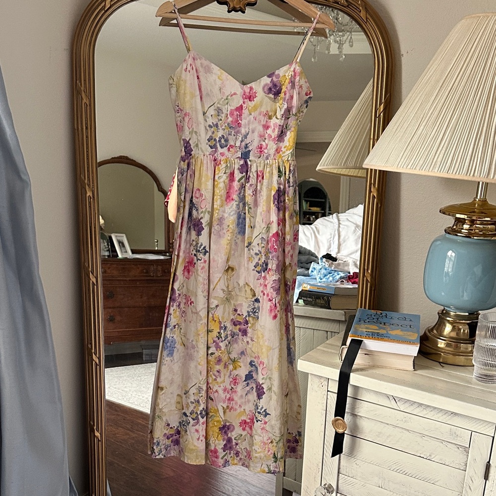 HM linen blend floral dress
